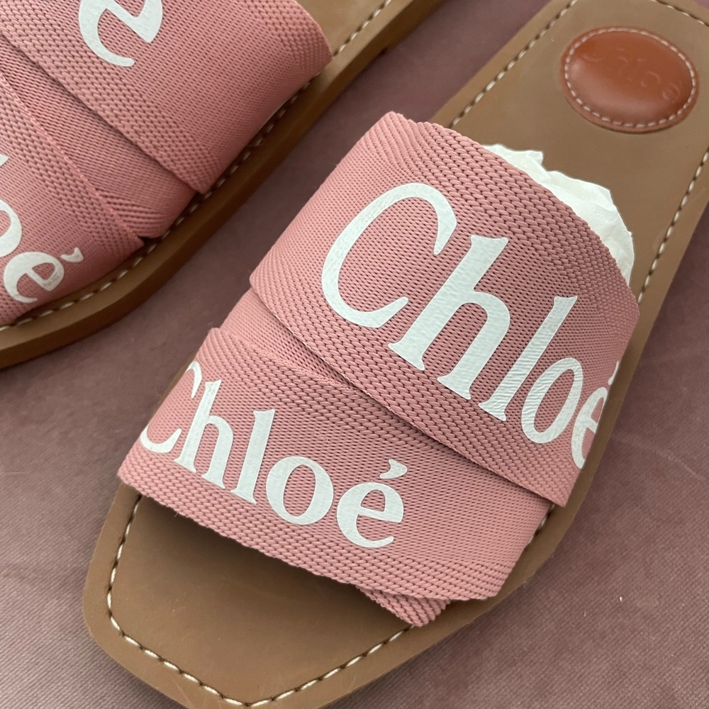Chloé Woody Pink Slide Sandals - Picture 6 of 7